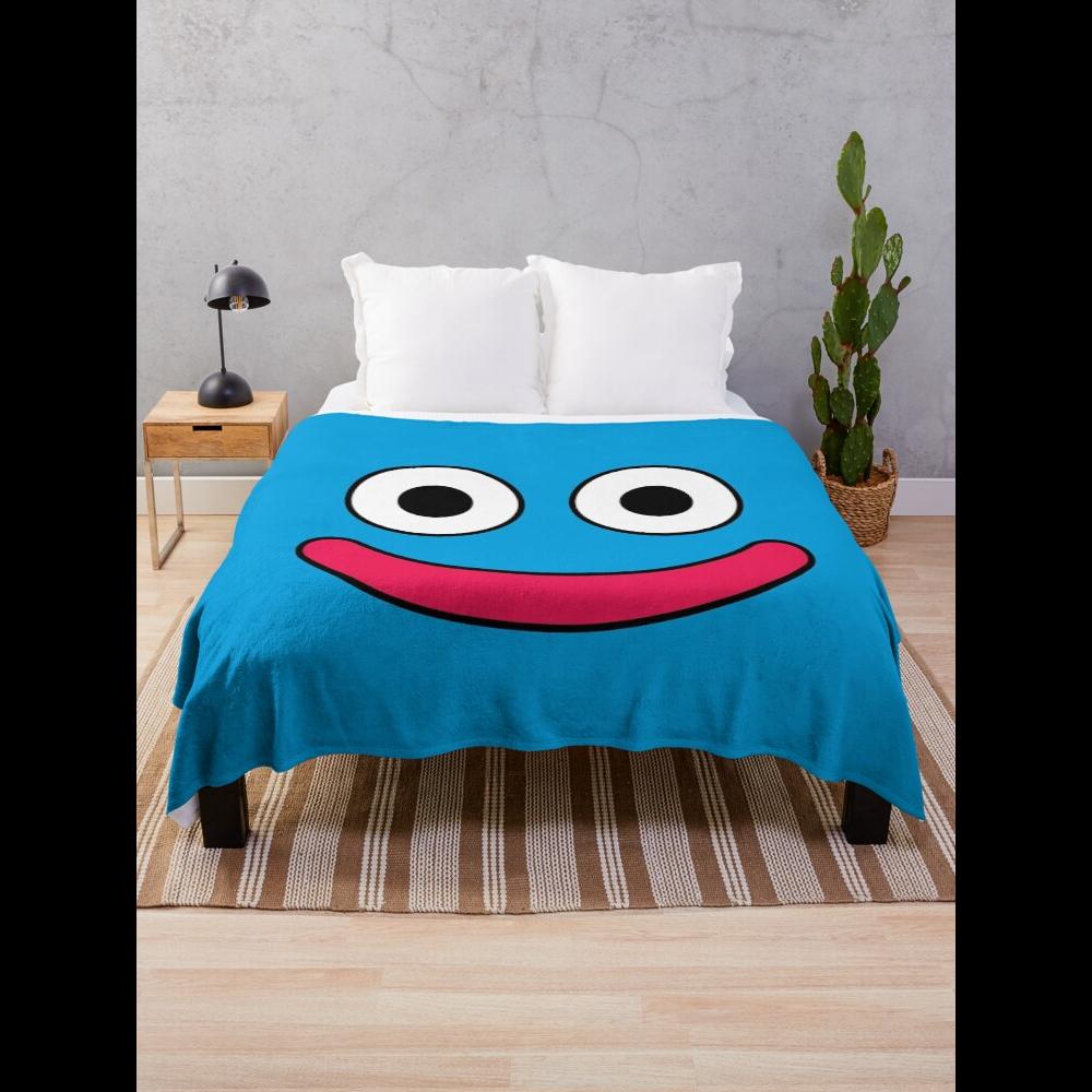 Home Textiles Throw - ドラゴンクエスト スライム スローブランケット ゲームファン向けの柔らかく心地よいぬいぐるみ リビングルームの装飾に最適なホームテキスタイルの追加アイテム