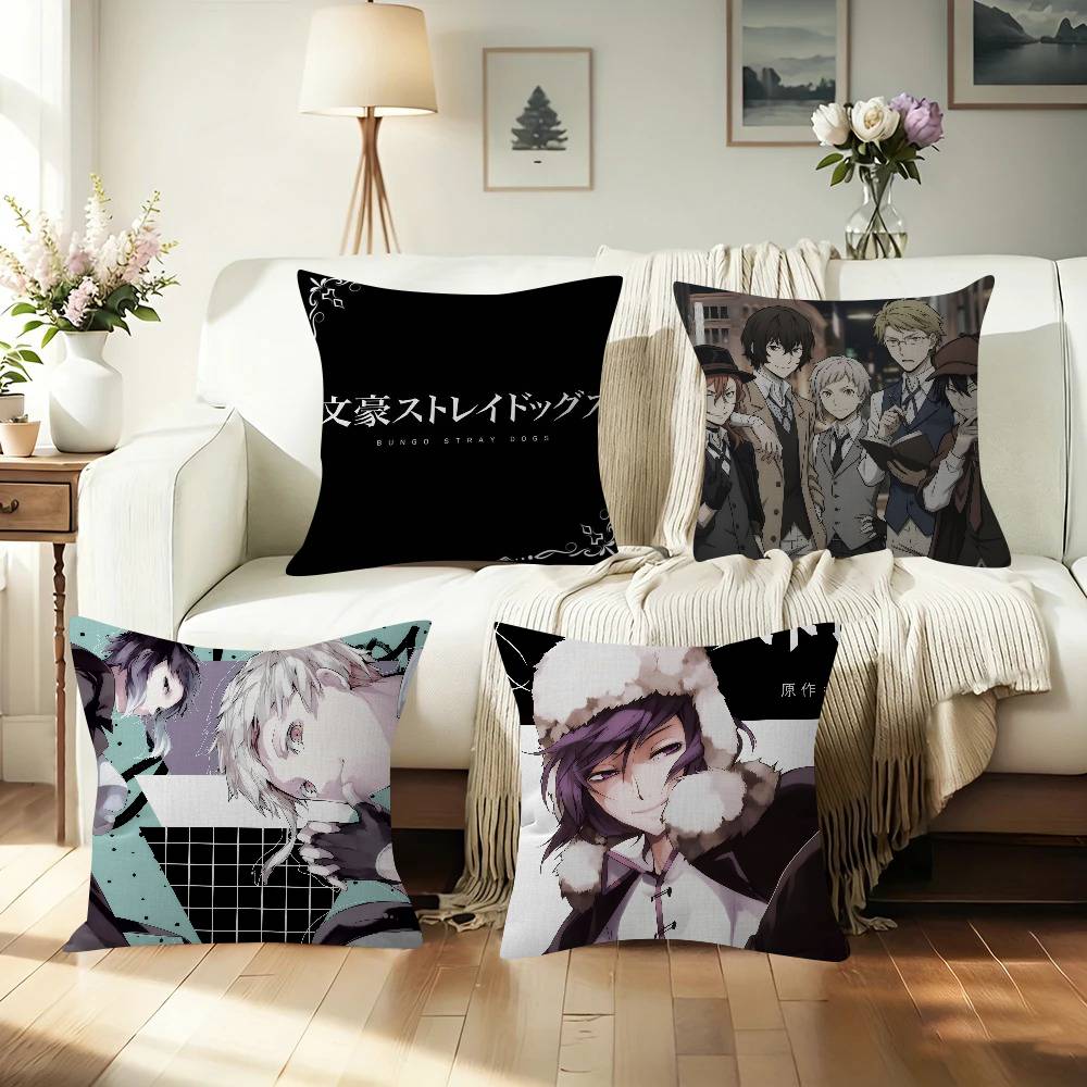 Home Textiles Throw - アニメ B-Bungo Stray Dogs クッションカバー車用スローピローケースソファ車用クリスマスギフト