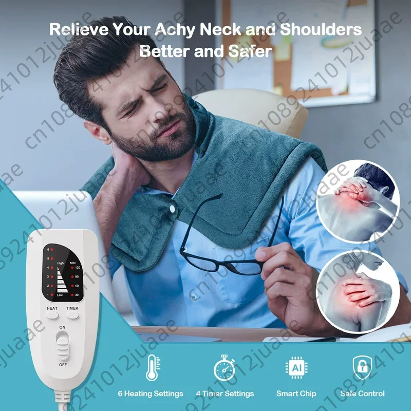 Electric Blanket Heated - 冬用電気暖房ブランケット、肩と首を保護するショール、背中用断熱保温パッド
