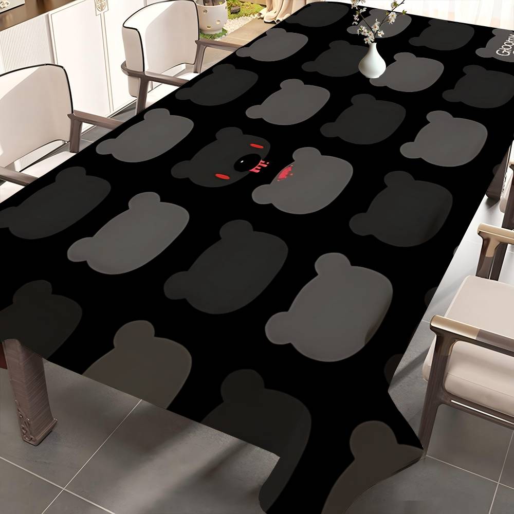 Home Textiles Today News - カートゥーンGグルーミーベアテーブルクロス ホームディナーパーティーテーブルカバー ウェディングバンケット アウトドアパーティーカバー ホテル装飾テーブルクロス