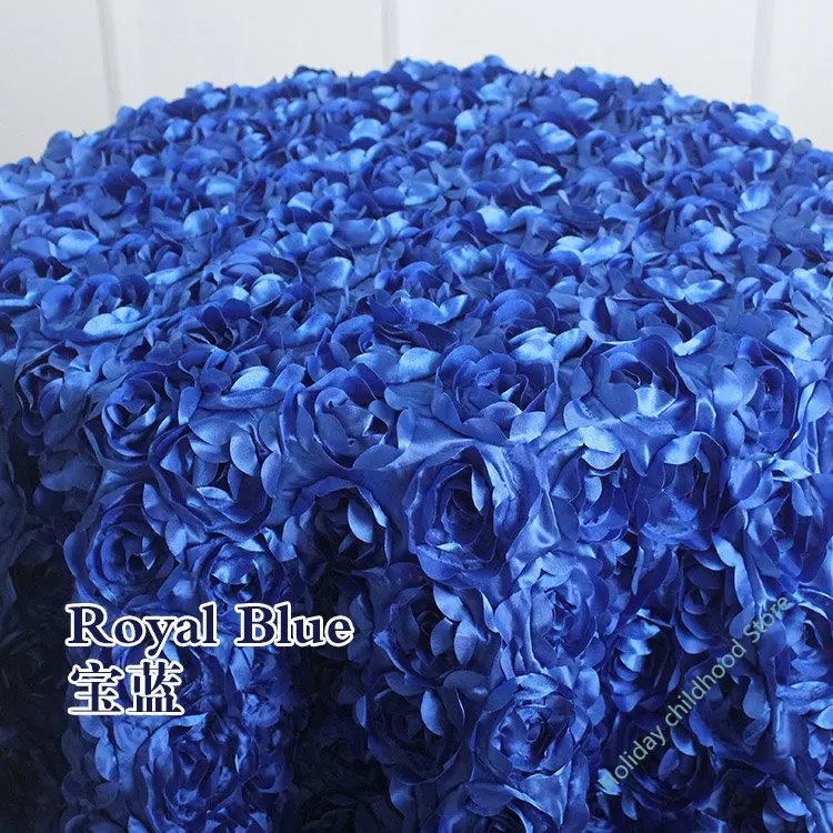 Home Textiles Today News - 3D バラの花びらテーブルクロスカーペット結婚式パーティー宴会誕生日背景ロゼットサテンテーブルスカートラウンドテーブルカバー家の装飾