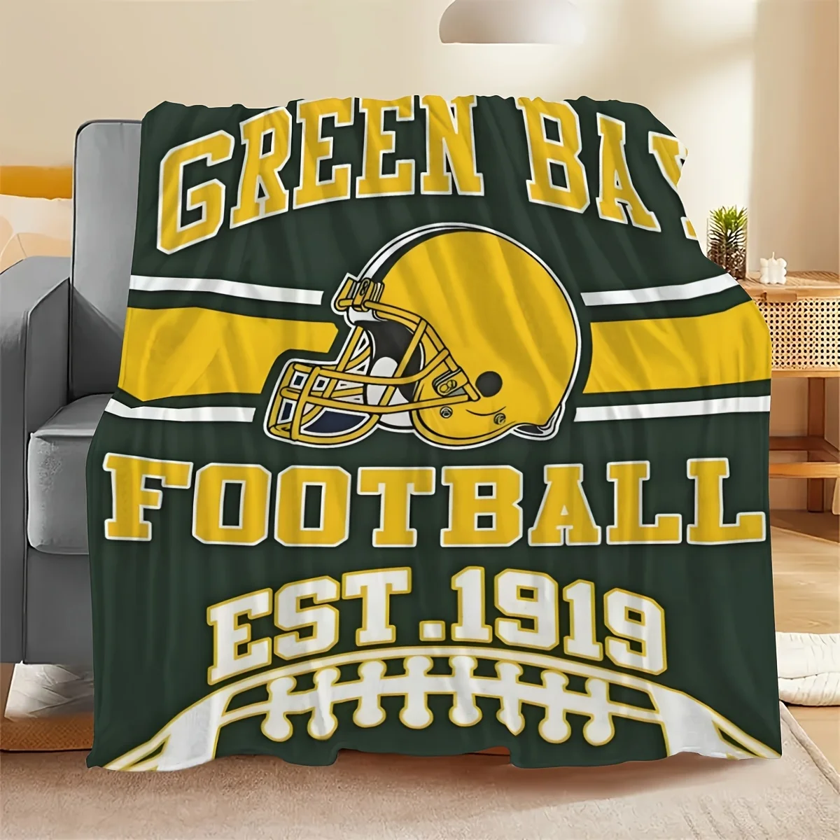 Home Textiles Throw - ソフトフットボールチームブランケット 軽量 グリーンベイ ピンク フランネルカバーレット 快適なホームテキスタイル用スローブランケット