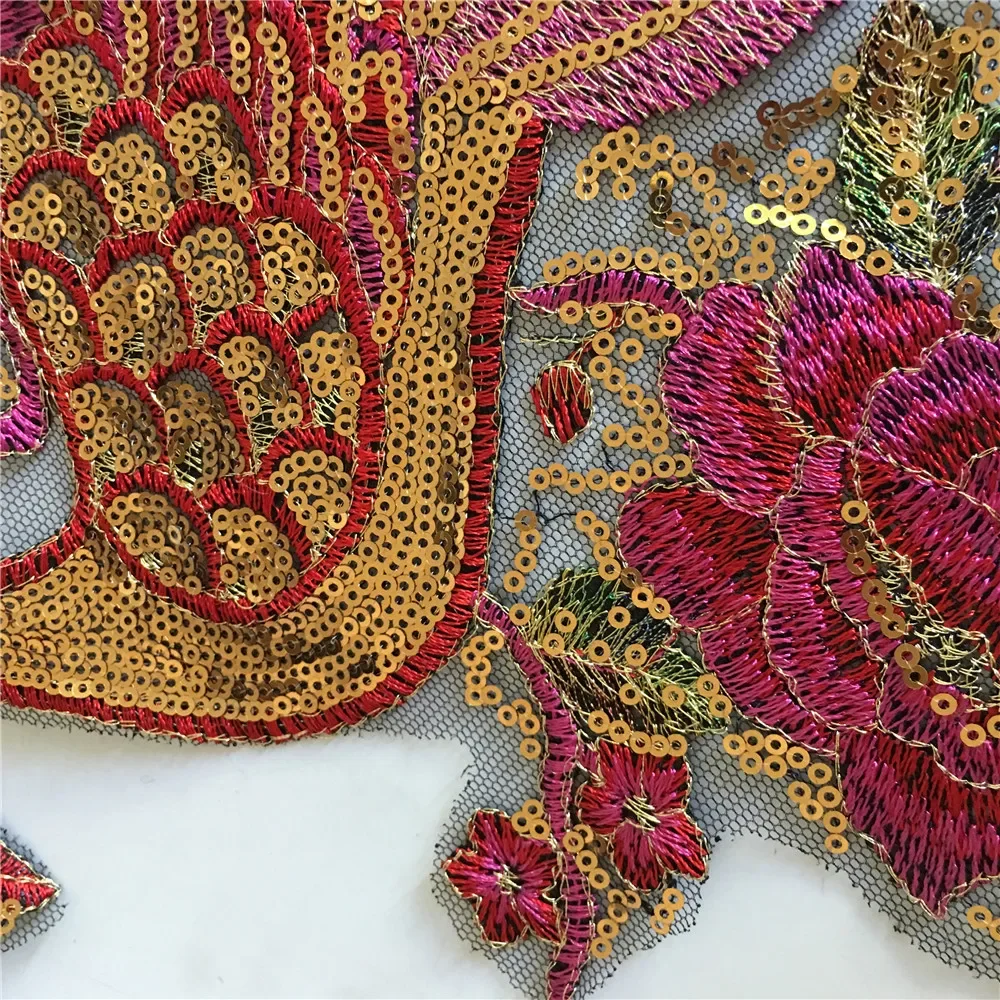 孔雀の羽のワンピース販売 DIY 工芸品スパンコール金糸刺繍 - Home Textiles Sale のレビューと価格