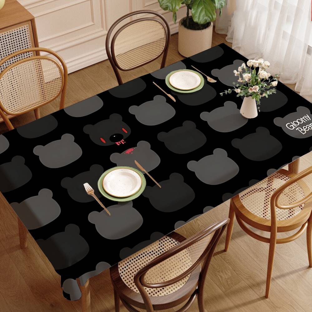 カートゥーンGグルーミーベアテーブルクロス ホームディナーパ - Home Textiles Today News のレビューと価格