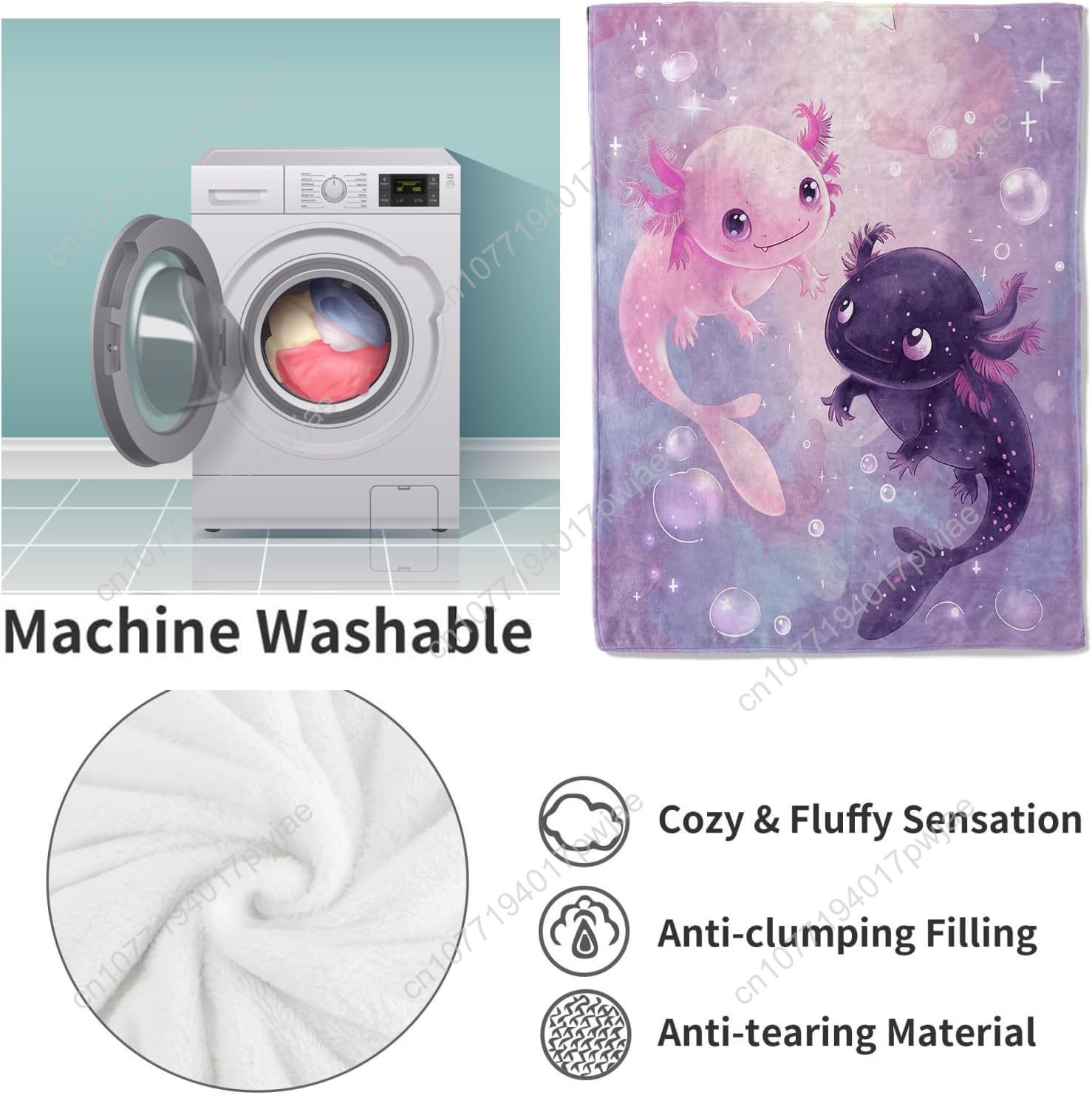 アホロートルブランケットかわいいアホロートルフランネルスロー - Home Textiles Throw のレビューと価格