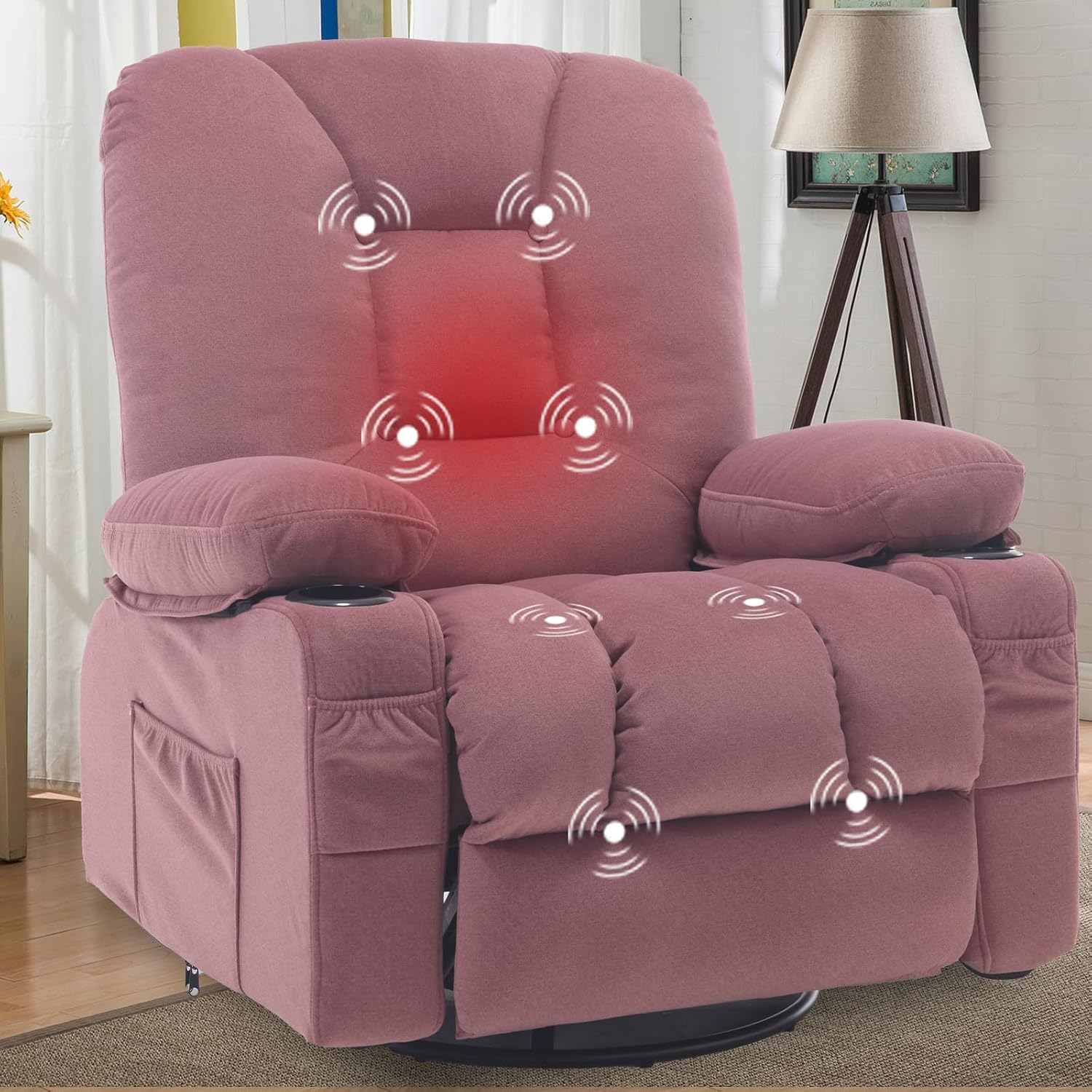 ロッカースイベルリクライニングチェア、マッサージ機能、ヒート - Home Textiles Of Scandinavia のレビューと価格