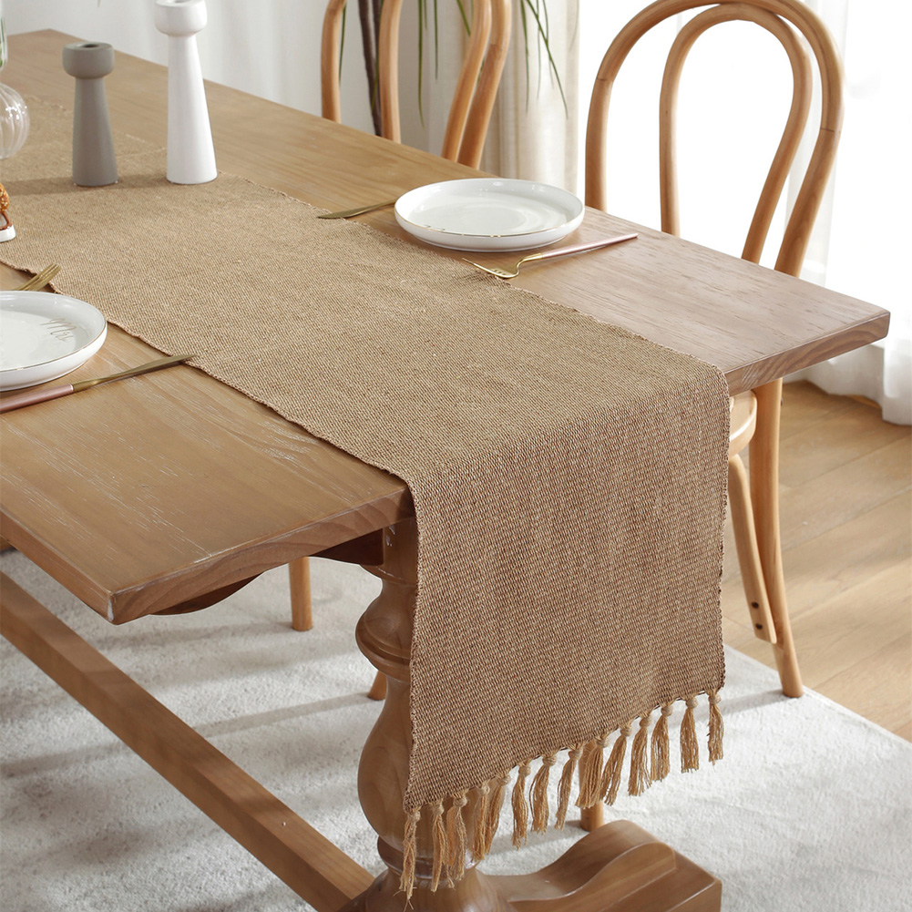 ヴィンテージ織りコットンリネンテーブルランナーカントリーウェ - Home Textiles Today News のレビューと価格