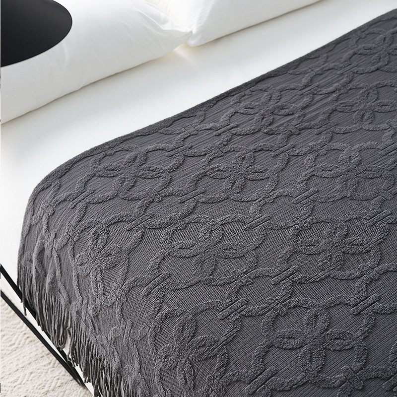 北欧風ニットベッドランナー ソフトテキスタイルベッドフラッグ - Home Textiles Throw のレビューと価格
