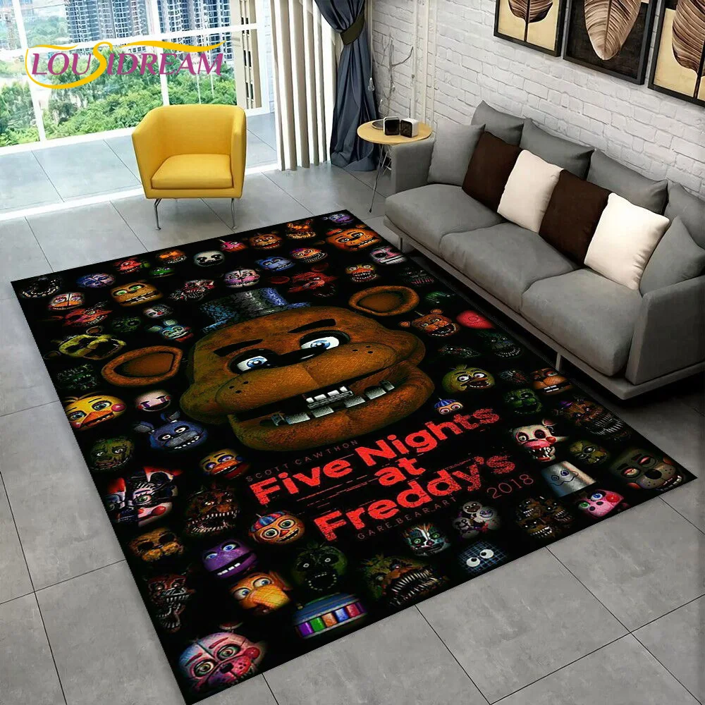 ホラーゲームFNAFフレディ映画カーペットラグ、家庭用リビン - Home Textiles Sale のレビューと価格