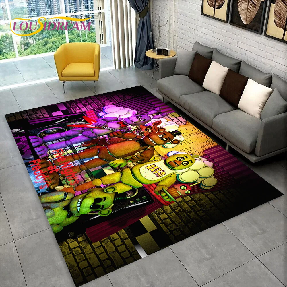 ホラーゲームFNAFフレディ映画カーペットラグ、家庭用リビン - Home Textiles Sale のレビューと価格