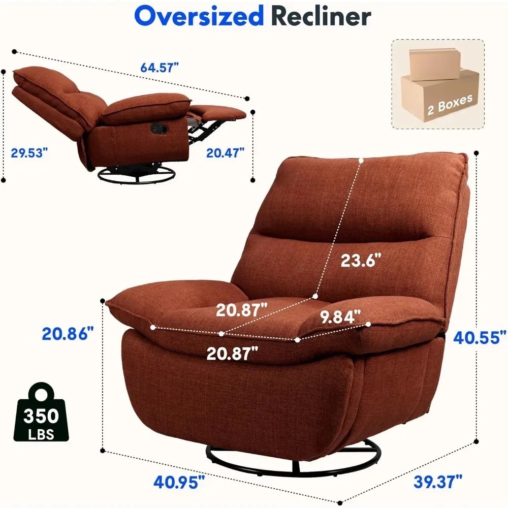回転式ロッキングリクライニングチェア、360度回転 °    - Home Textiles Of Scandinavia のレビューと価格