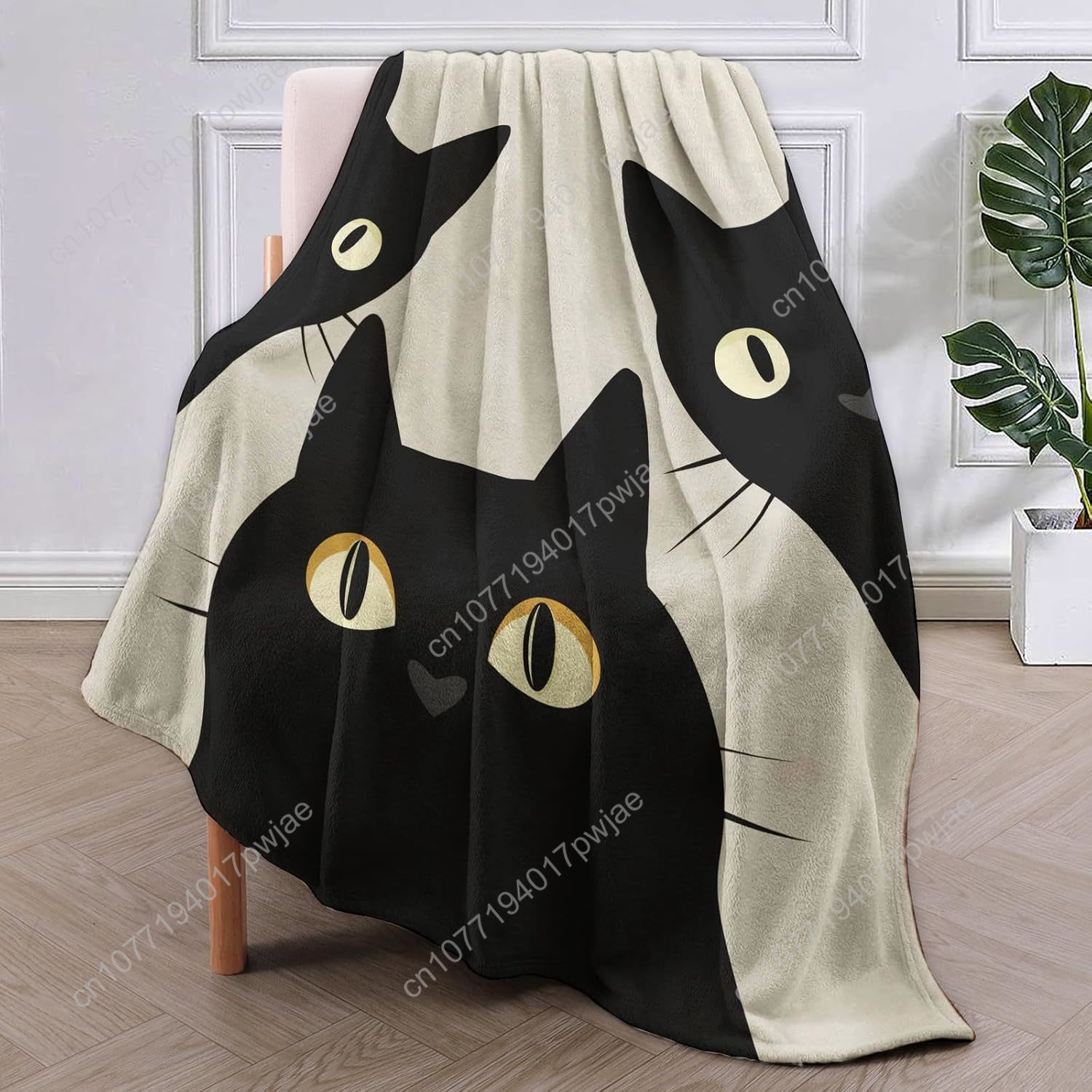 面白い猫柄ブランケット 女性・女の子向け ソフトで暖かい 軽 - Home Textiles Throw のレビューと価格