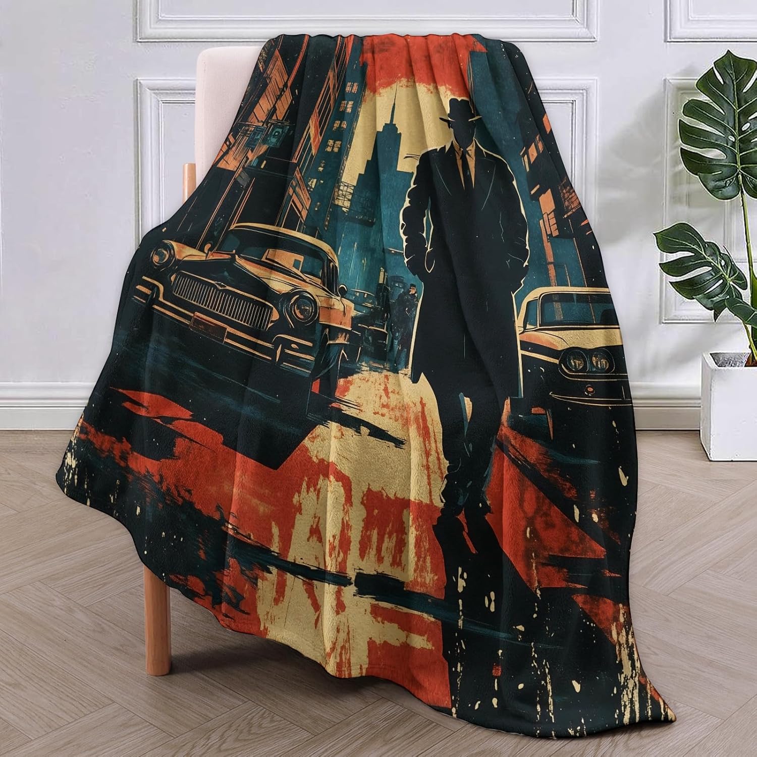 ノワール探偵ブランケット 女性へのギフト 犯罪フランネルブラ - Home Textiles Throw のレビューと価格