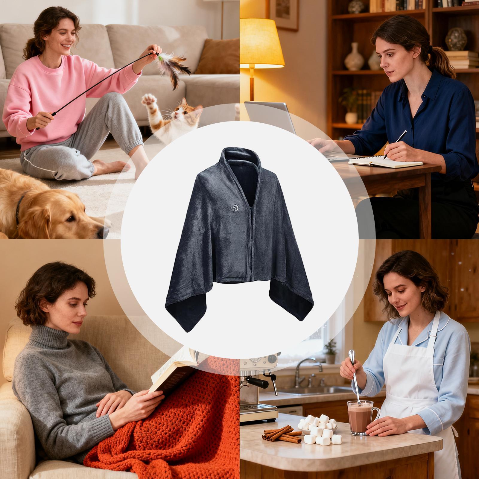 ポータブル加熱ショール ウェアラブルUSB充電式電気ショール - Electric Blanket Heated のレビューと価格